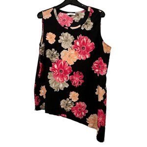 Calvin Klein - Floral Asymmetrical Sleeveless Top, Size XL